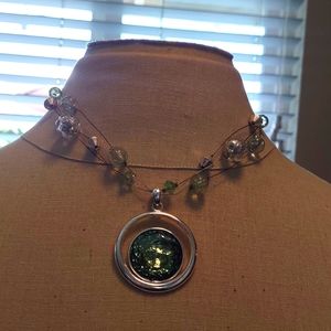 Gold and sea green necklace